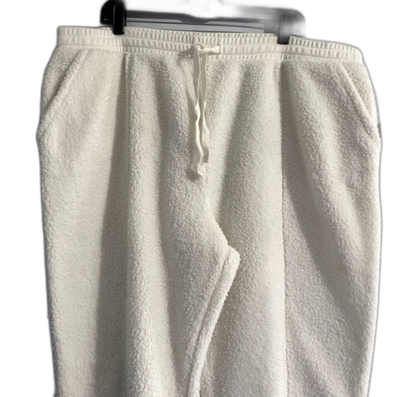 NWT BP Drawstring Waist Fleece Joggers Ivory White Lounge Plus Size 2X - Picture 3 of 8